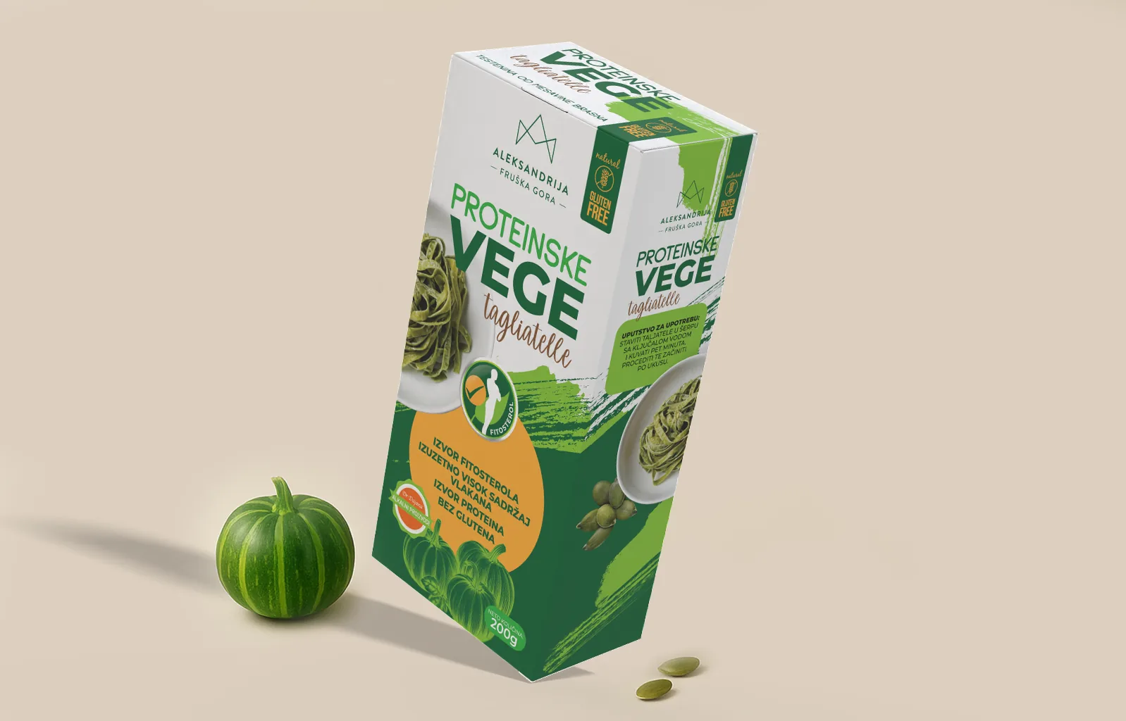 Protein Vege Tagliatelle von Aleksandrija mit Kürbis
